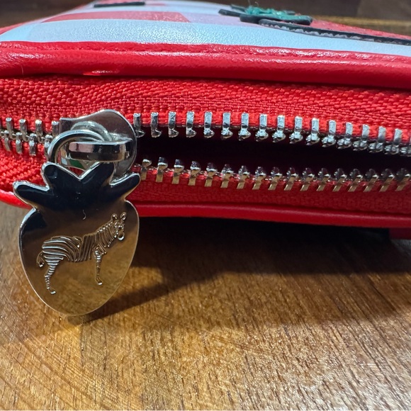 Dabney Lee Red Plaid Wallet with Strawberry Design - Picture 4 of 9